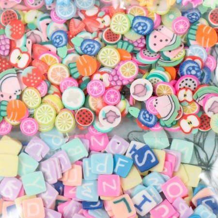 Decor for creativity plastic "Fruit love" set 4 types x 5 g 8x20 cm-1