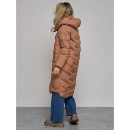 Coat insulated winter female, size 48, brown color-15