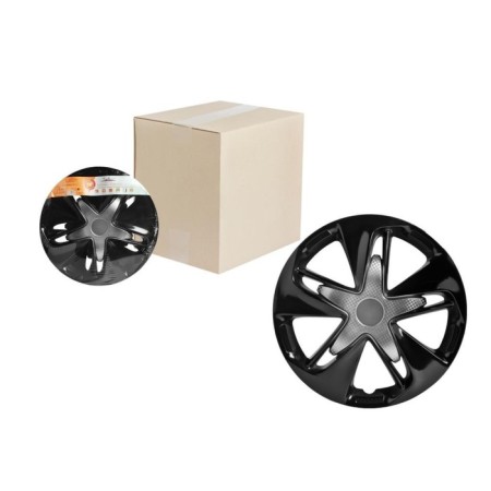 Wheel caps 16 "Super Astra T", Silver/Black, Carbon, 2 pcs Airline AWCC-16-05