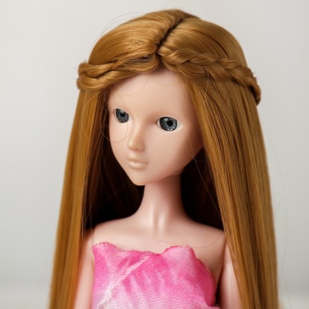 Hair for dolls "straight with pigtails" size is small, color 27