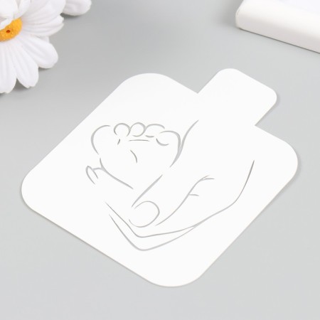 Plastic stencil "leg in the palm" 9x9 cm-1