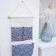 Organizer with pockets of the suspended “wave”, 3 departments, 47 × 25 cm, blue color