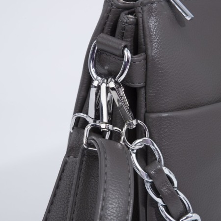 Bag Cross-Bodi with a zipper, gray color-4