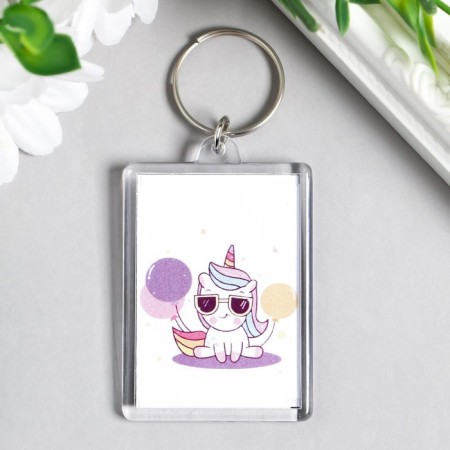 Acryl keychain "Cool unicorn" 3.5x5 cm