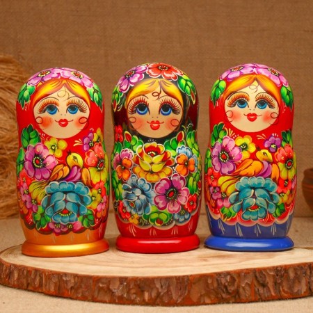 Nesting doll "flowers", 5 puppet, suite, mix-12