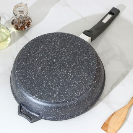 Granite pan, d = 26 cm, plastic handle, anti -stick coating, gray color-2