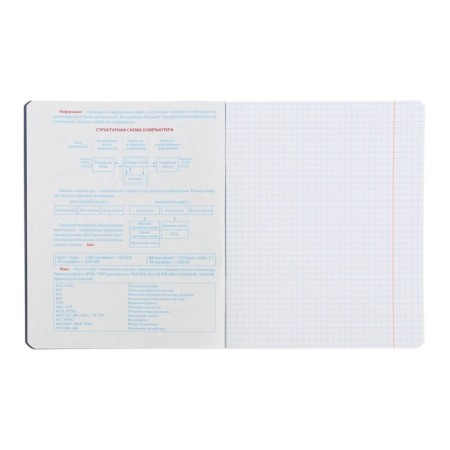 Subject notebook Monocolor.element, 48 sheets in the cage "Informatics", covered cardboard, lamination of software vag, selective varnish, offset block 70 g/m2-2
