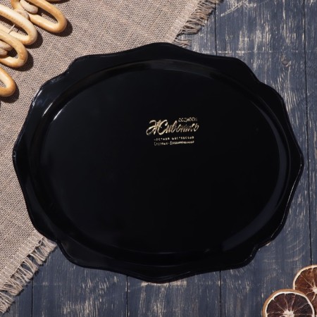 Tray with Zhostovskaya painting, 38 x 31 cm-2