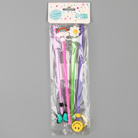 Tubes for cocktail "Summer", set 4 pcs, color mix-4