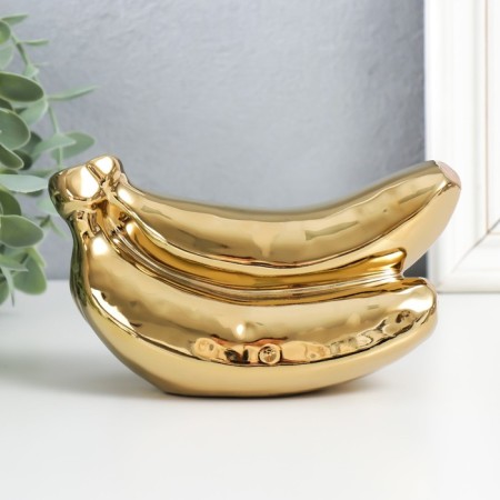 Souvenir Ceramics "Bueau of bananas" gold 9x17x7.5 cm-1