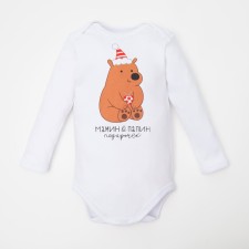 Новый год. Боди с длинным рукавом Крошка Я «Пухляш», рост 68-74 см, цвет белый