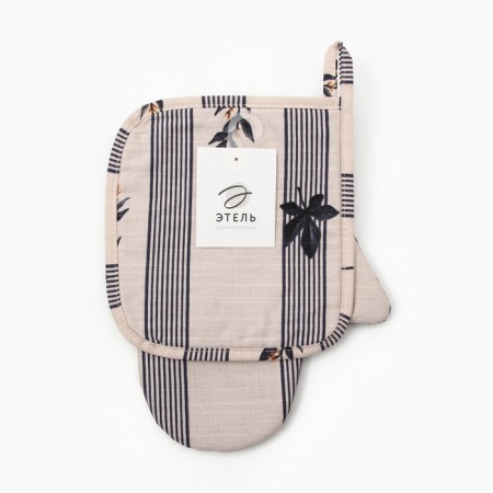 Set of mittens-seizure, sequence of Ethel "Leaves" 100% x/l, reps 220 g/m2-4