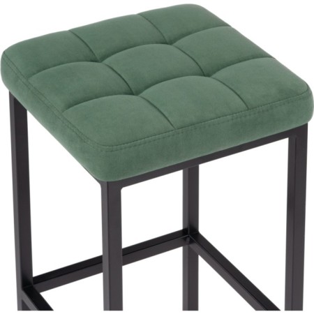 Har loth metal stool/velor, black/green 35x35x65 cm-2