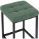 Har loth metal stool/velor, black/green 35x35x65 cm