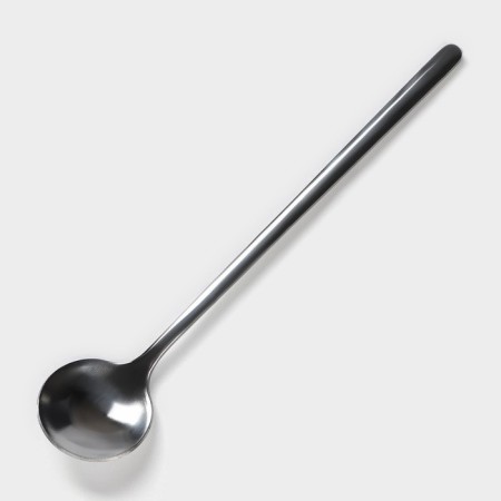 Ceramic mug with a spoon "Black marble", 350 ml, black color-3