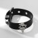 Bracelet Unisex "Hardcore" Sneaking strap, black color in silver