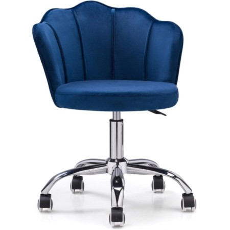 Computer chair BUD Metal/velor, chrome/blue 56x54x70 cm