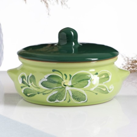 Ceramic pot of baking "Borisovsky" 0.7l / 15x9cm, green-2