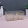 SHINE organizer for storage, with a lid, 3 sections, 21.5 × 8.8 × 9.5 cm, the color is transparent/golden