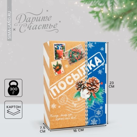 Folding box "Parcel", 16 x 23 x 7.5 cm, New Year