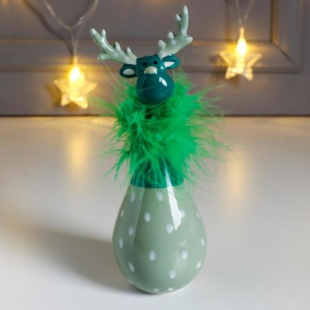Souvenir Ceramics "Losik, Drill Pattern" Green, Pooh 16.6x6x6 cm