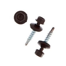 Self-tapping screws Krep roofing tundra with a drill 4.8x28 mm, dark brown 60 pcs.