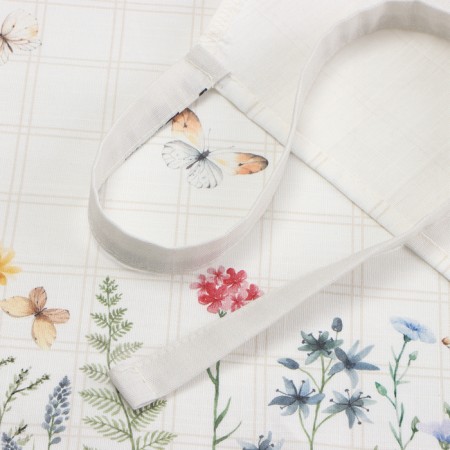 Apron "Ethel" Wild Flowers 60x70cm, 100% HL, reps 220 g/m2-5