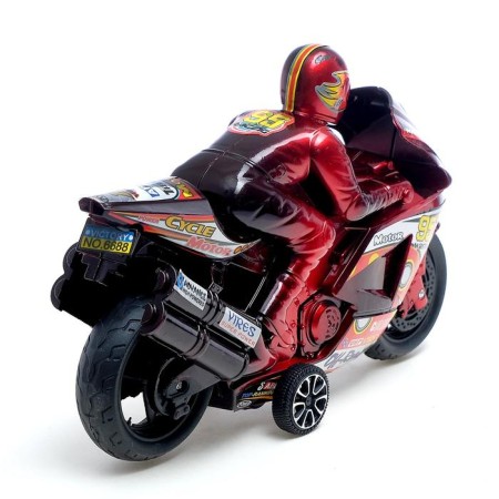 Inertial motorcycle "Sports", with a racer, color mix-2