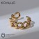 Ring "Chain" large links, color gold, dimensionless
