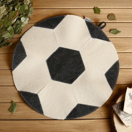 Bath mat "Ball", felt, black and white