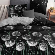 Bed linen Pavline 1.5P Dandelions Chern 145x215, 150x215, 70x70cm 2pcs Polysatin 70g/m, polyester 100%