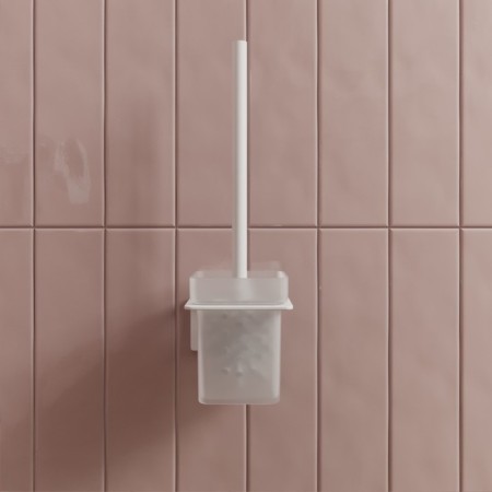 Ersh for the toilet IDDIS SLIDE, 103x113x336 mm, matte glass, white matte-8