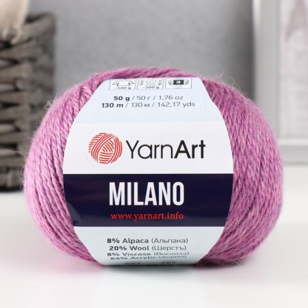 Yarn "Milano" 8%alpaca, 20%wool, 8%viscose, 64%acrylic 130m/50g (861 lingonberries)-4