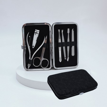 Manicure set, 7 items, in case, black color