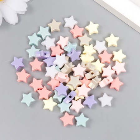 Beads for creativity plastic "Star. Pastel" Pearl set 20 g 0.5x1x1 cm