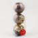 Set of balls plastic D-8 cm, 3 pcs "Fairytale patterns" snowflakes, golden brown