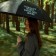 Umbrella female cane "If you read it, it rains", 8 knitting needles, d = 91 cm, black color