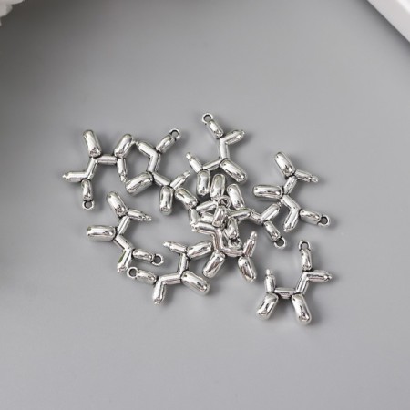 Decor for creativity Metal "I Infant Ball - Dog" silver 1.5x2 cm-2