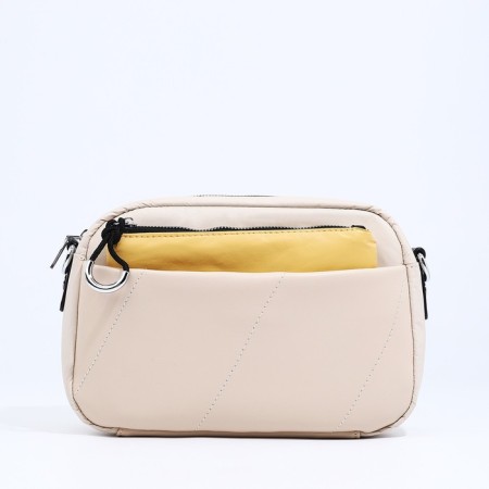 Cross-Bodi Bag on a zipper, beige color-1
