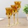 Glass candlestick set 3 pcs "glasses" height 18, 20, 22.5 cm gold 22.5x7.8x7.8 cm