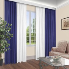 Set of curtains, size 160x250 cm, 2 pcs, the color is blue, white