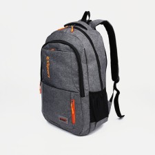 Male backpack on a zipper, 2 outer pockets, color gray color