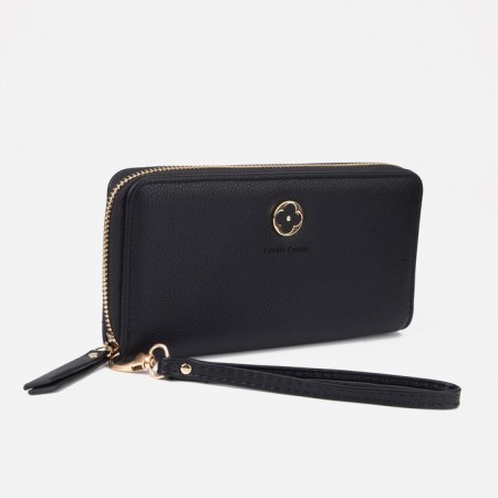 Women's wallet with lightning, black color