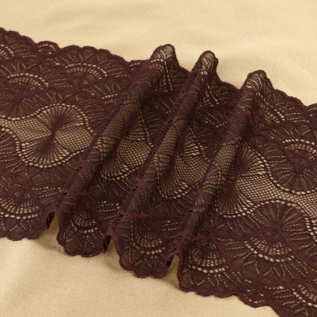 Lace elastic fabric, 180 mm × 2.7 ± 0.5 m, chocolate color-2