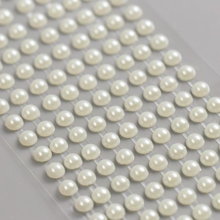 Stick plastic rhinestones "White half -dash" d = 0.6 cm 30.5x7 cm-2