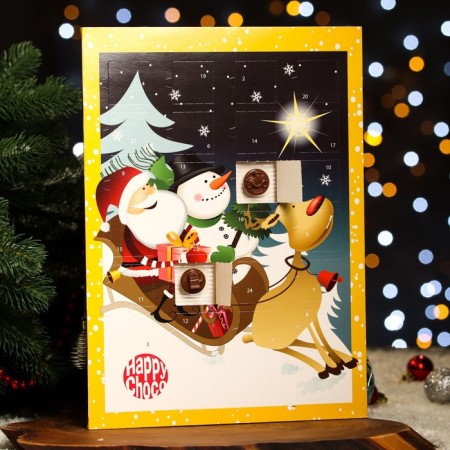 Advent calendar with mini tiles made of milk chocolate "Happy Santa", 50 g-1