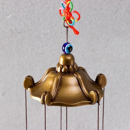 Wind Music Metal "from the evil eye with fringe" 5 bells 45x7.5x7.5 cm-1