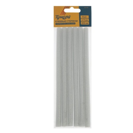 The adhesive rods of the tundra, 11 x 200 mm, silver with sparkles, 6 pcs.-5