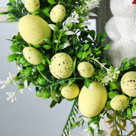 Wreath on the door Interior "Easter bunny" yellow d = 29 cm-2