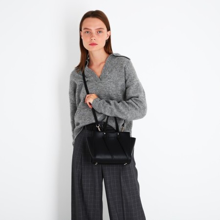 Bag Female Tout with zipper, black color-8